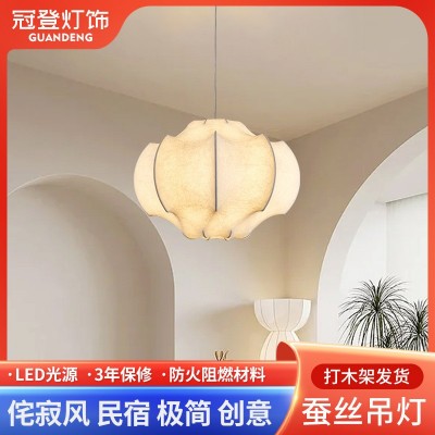 蝙蝠诧寂风个性蚕丝客厅吊灯意大利北欧你简约中古风民宿卧室餐厅图3