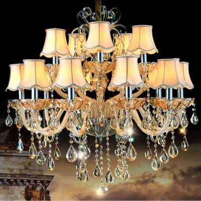 欧式客厅水晶吊灯欧式吊灯餐厅灯简约卧室灯双层奢华灯现代别墅灯图3