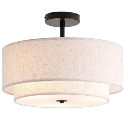 出口现代简约布艺吸顶灯圆形玄关客厅书房卧室餐厅灯过道阳台灯具图2