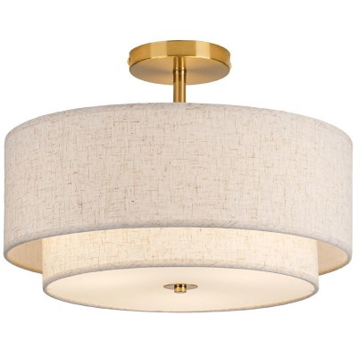 出口现代简约布艺吸顶灯圆形玄关客厅书房卧室餐厅灯过道阳台灯具图5