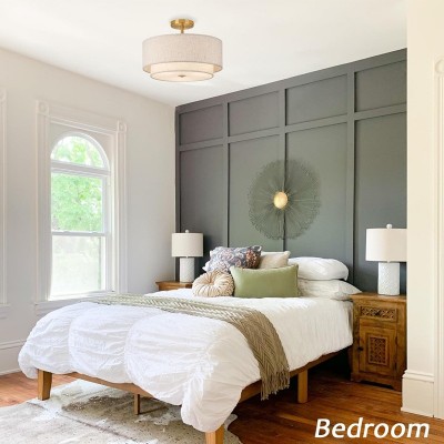 出口现代简约布艺吸顶灯圆形玄关客厅书房卧室餐厅灯过道阳台灯具图4