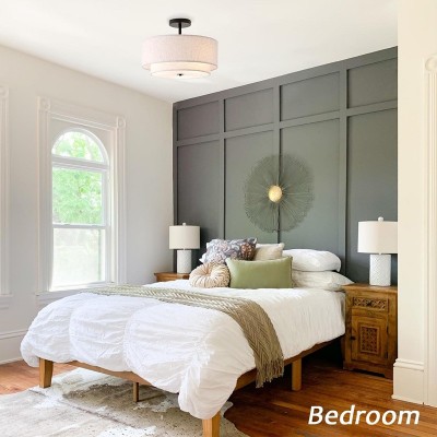 出口现代简约布艺吸顶灯圆形玄关客厅书房卧室餐厅灯过道阳台灯具图3