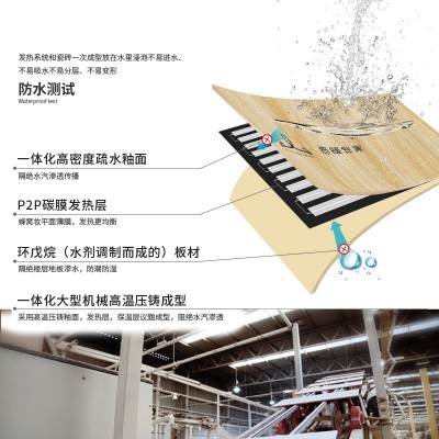 电地暖快速发热瓷砖家用别墅木纹砖 防水防滑 耐磨客厅房墙地板砖图3