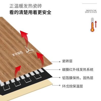 碳膜红外线发热 防水防滑 住宅家装电地暖仿实木墙地砖 各种尺寸图2