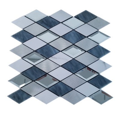 菱形彩波边镜马赛克墙贴玄关镜面台淋浴房卫生间浴室图5