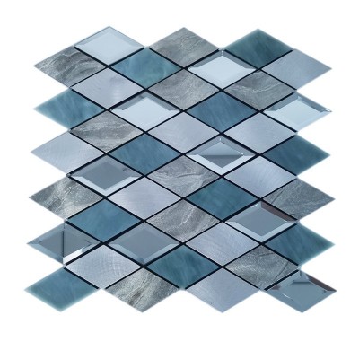 菱形彩波边镜马赛克墙贴玄关镜面台淋浴房卫生间浴室图3