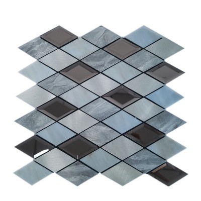 菱形彩波边镜马赛克墙贴玄关镜面台淋浴房卫生间浴室图4