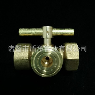 压力表黄铜三通旋塞阀 内螺纹仪表四氟三通阀门 铜三通旋塞阀图2