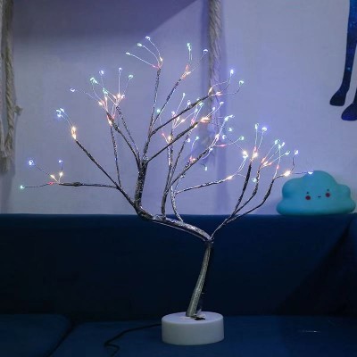 珍珠萤火虫树灯LED铜线灯小夜灯电池盒USB圣诞节房间卧室装饰串灯图3