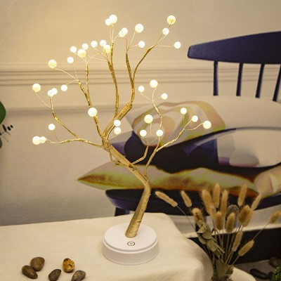 珍珠萤火虫树灯LED铜线灯小夜灯电池盒USB圣诞节房间卧室装饰串灯图2