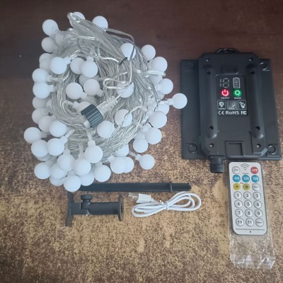 抖音热销同款led户外太阳能圆球灯串 露营基地布置白球氛围灯批发图5