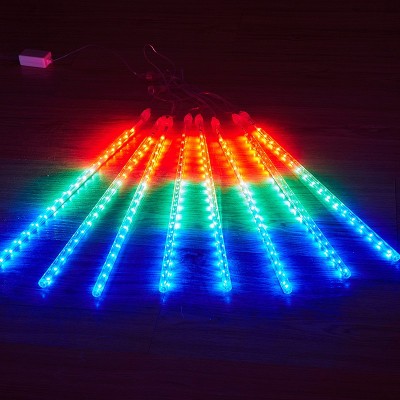 太阳能流星雨led彩灯 七彩流水灯串户外防水防晒节日氛围挂树串灯图4