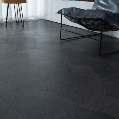 异型拼花实木复合多层全桦地板橡木黑胡桃木皮面油漆个性装饰南浔图2