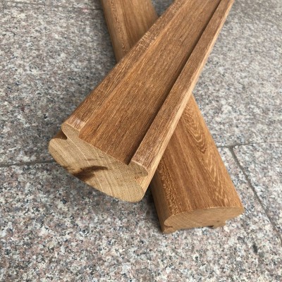 工厂实木扶手 定可制原木楼梯扶手 榉木铁艺扶手 玻璃卡槽扶手图2