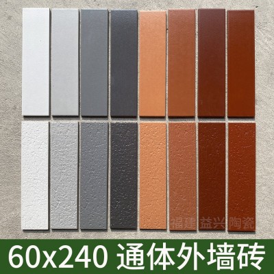 60x240通体外墙砖红色拉毛条砖工程别墅仿劈开砖福建外墙瓷砖厂家图2
