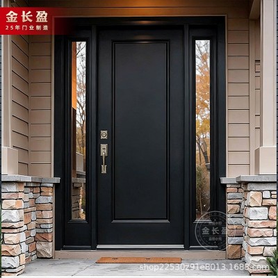 别墅大门法式双开门农村自建房大门子母门防盗门家用入户门铸铝门图2