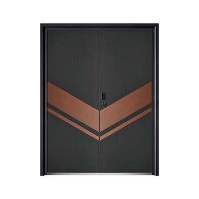 新中式高端防盗门家用甲级安全进户精雕铸铝防盗门一门一景入户门图4