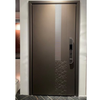 装甲门防爆铸铝门智能锁公寓入户门静音小区进户门自建房庭院大门图2