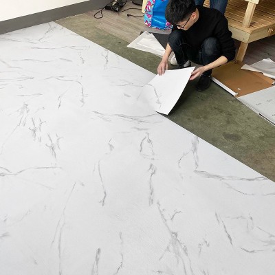 小方块石纹自粘地板加厚防水耐磨厨房卧室商用PVC免胶塑胶地板贴图4