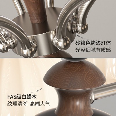 法式中古风客厅吊灯主灯复古新中式感vintage南洋胡桃木灯具图4