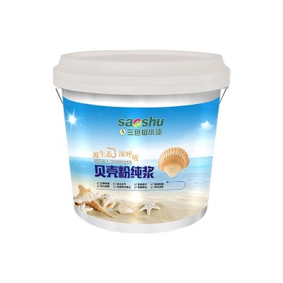 源生态艺术涂料贝壳粉纯浆水性涂料白色内墙乳胶漆液体贝壳粉原浆图5