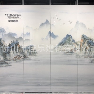 佛山瓷砖厂家800x2600岩板酒店走廊墙砖亮光大板客厅电视背景墙图3