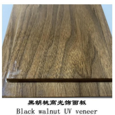 批发红胡桃木饰面板黑胡桃木纹 海棠木胶合板密度板贴皮厂家UV图5