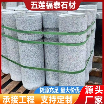 芝麻灰花岗岩挡车柱止车石抛光路障石五莲花石柱石墩子拦路石厂家图3