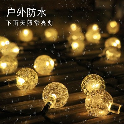 LED太阳能灯串气泡球串灯80灯户外防水节日装饰彩灯庭院圣诞节灯图4