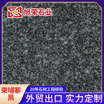 花岗岩石材柬埔寨黑细花中细花芝麻黑地铺石外墙干挂墓碑石路沿石图5