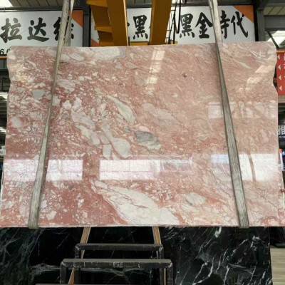 粉色大理石台面定制 红粉佳人天然奢石餐桌茶几橱柜面岛台图4