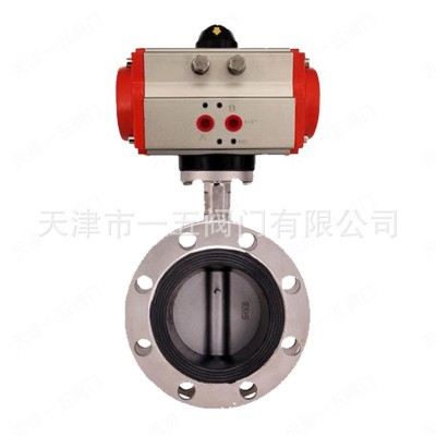 软密封双向压全不锈钢气动法兰蝶阀D641X-10P图2
