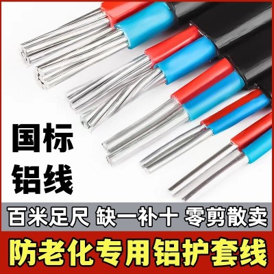 国标2芯护套线铝芯家用户外电线4/6101625平方双芯铝电缆线防老化图4